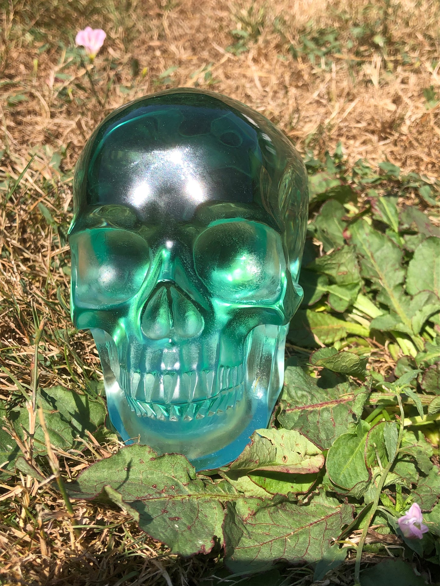 Crâne obsidienne verte