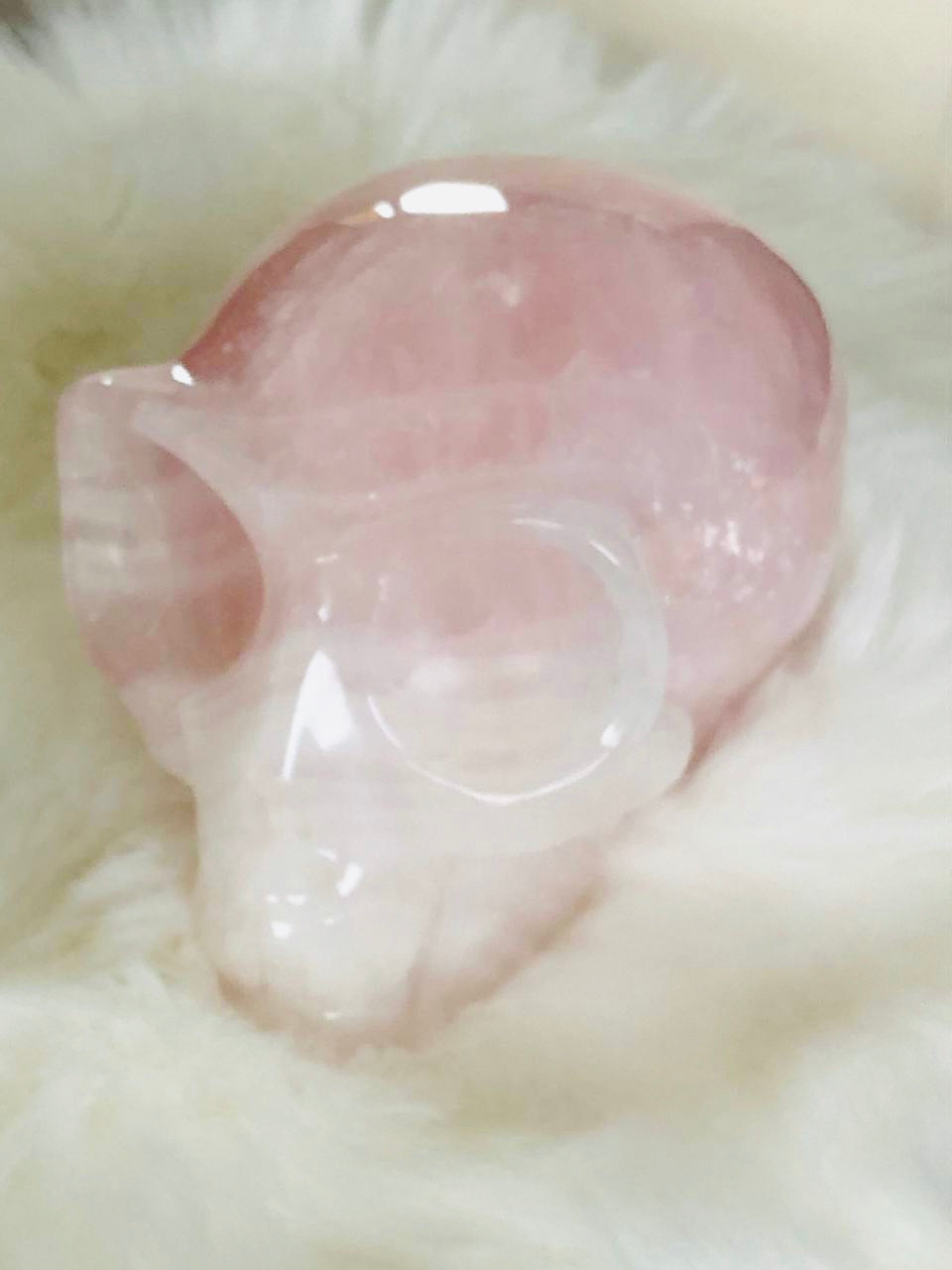 Crâne de cristal stellaire en quartz rose