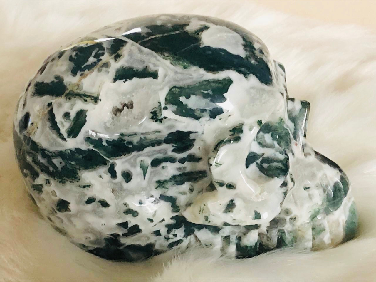 Crâne de cristal en agate arbre