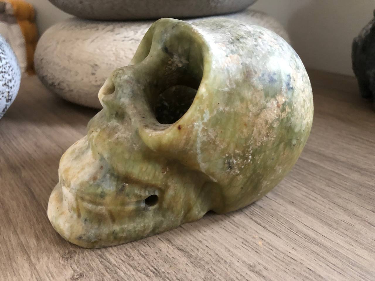 Crâne de cristal Hongshan en jade