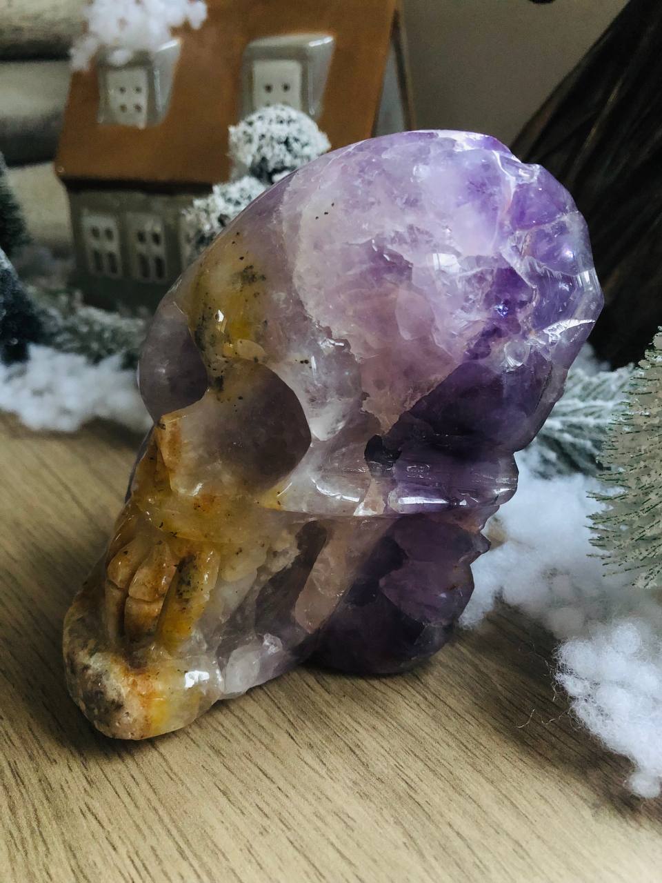 Crâne de cristal en améthyste