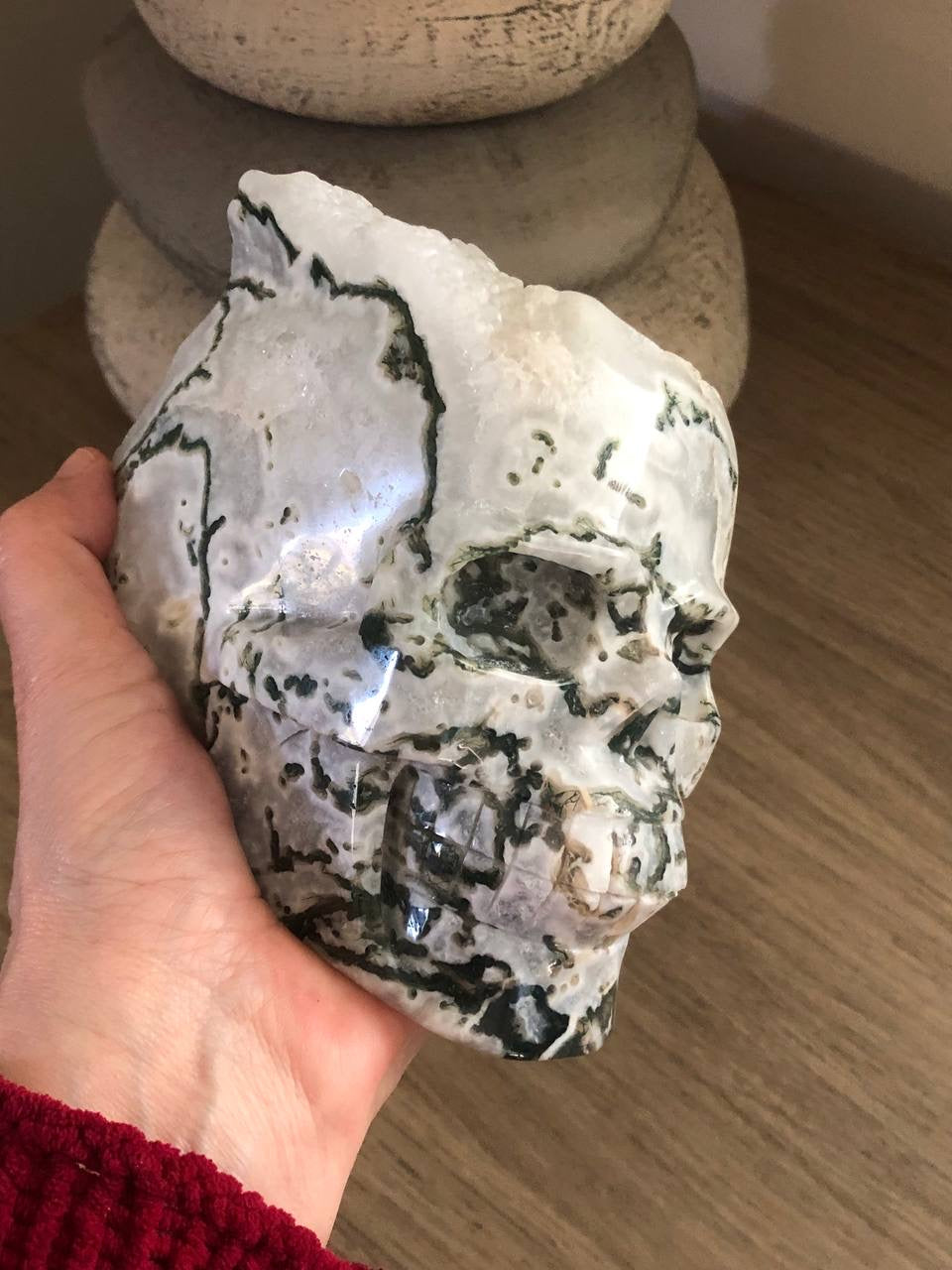 Crâne de cristal en agate arbre