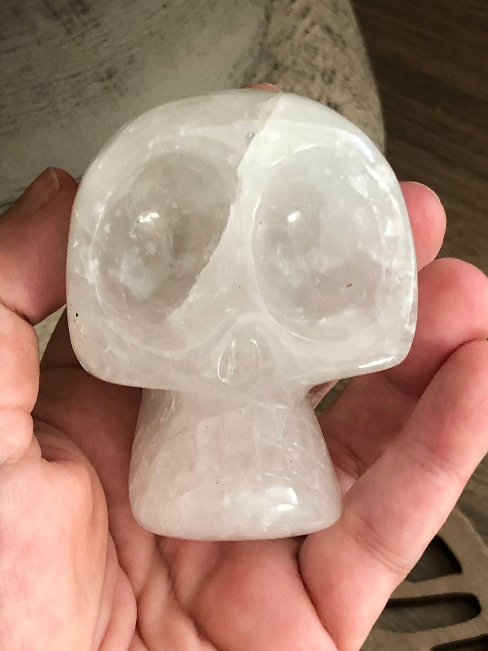 Crâne de cristal mongol en quartz arawali (n°4)