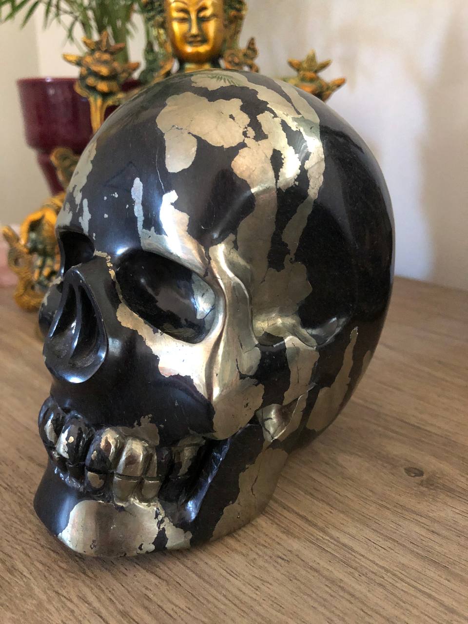 Crâne de cristal en pyrite