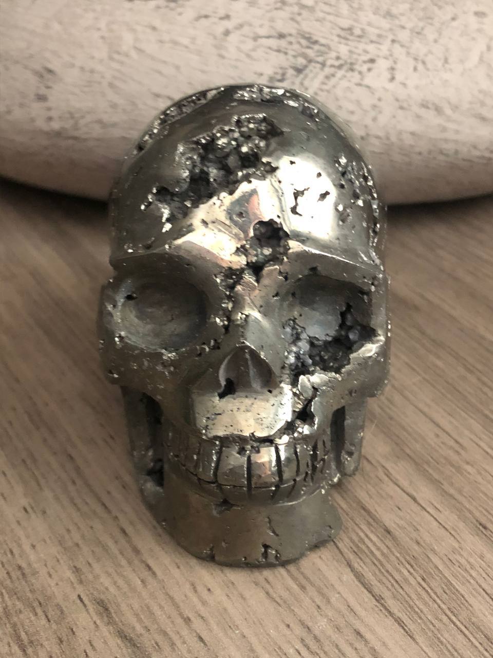 Crâne de cristal en pyrite
