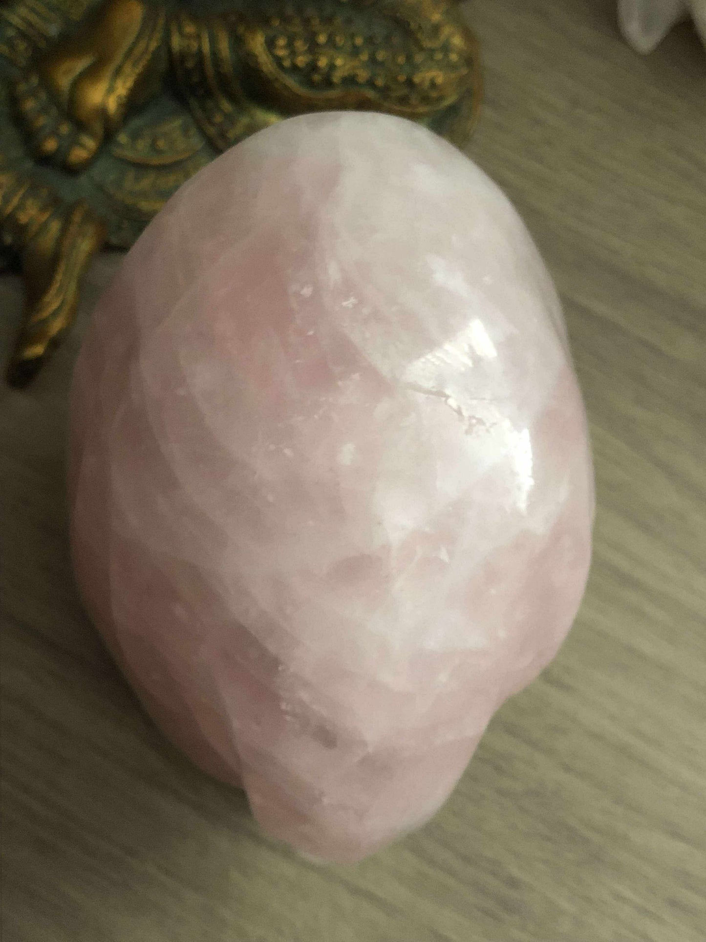 Crâne stellaire quartz rose et yeux jaspe rouge