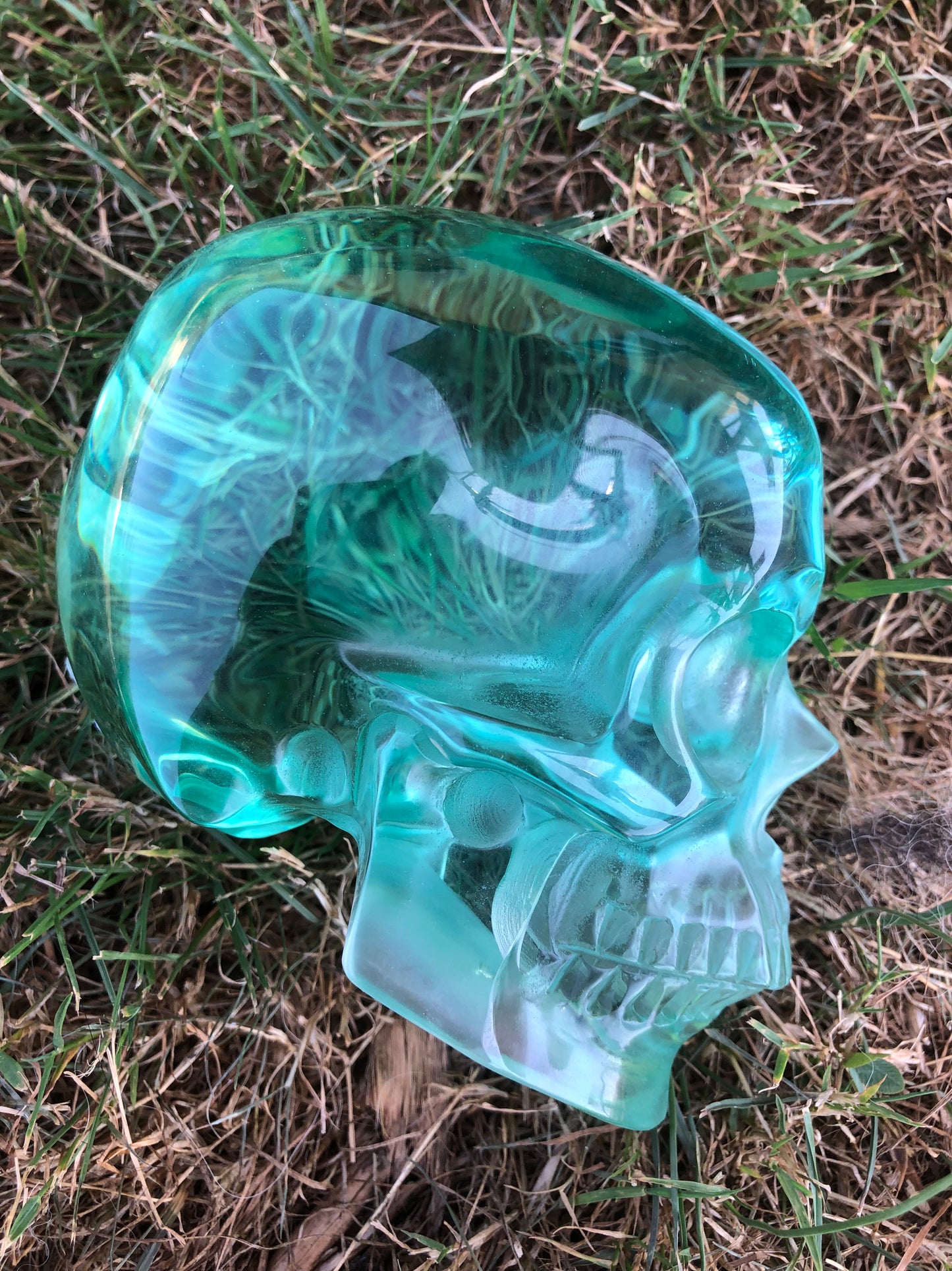 Crâne obsidienne verte