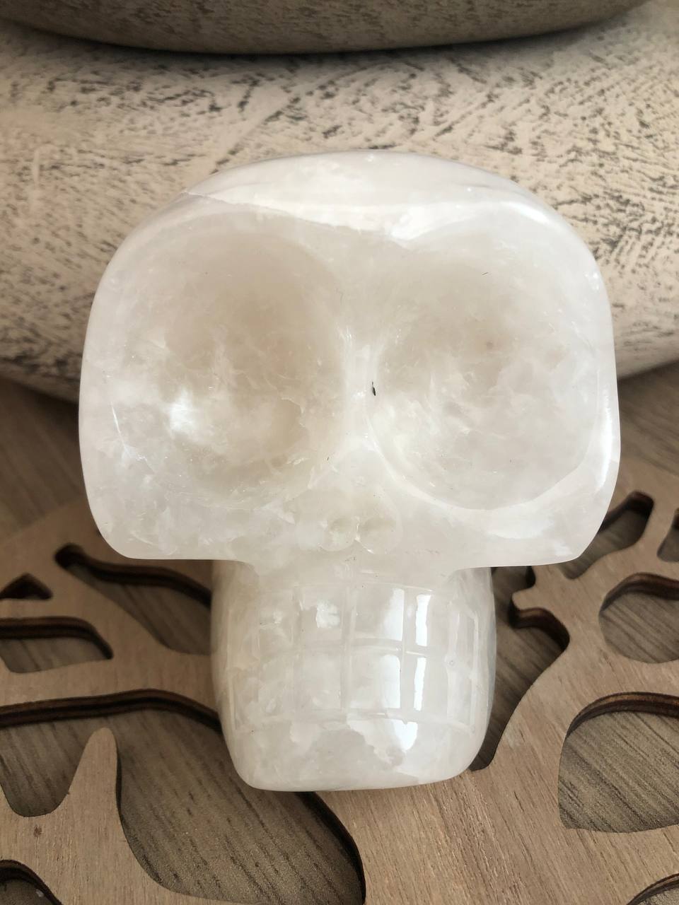 Crâne de cristal mongol en quartz arawali (n°6)