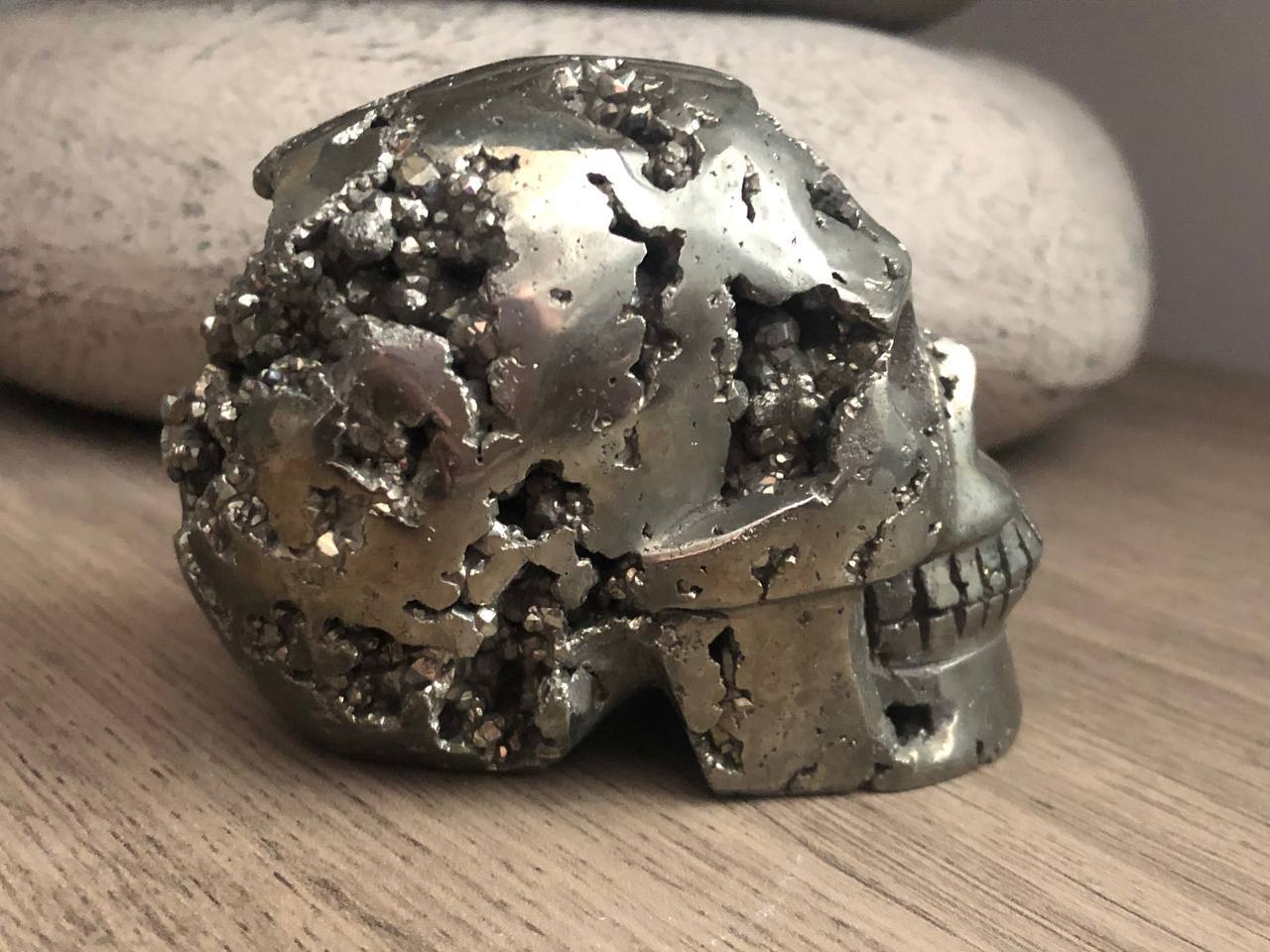 Crâne de cristal en pyrite