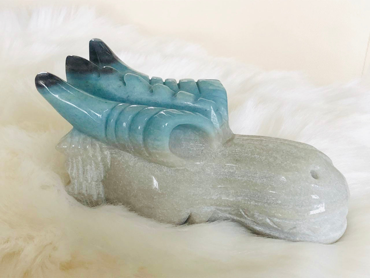 Crâne de cristal dragon en trolleite