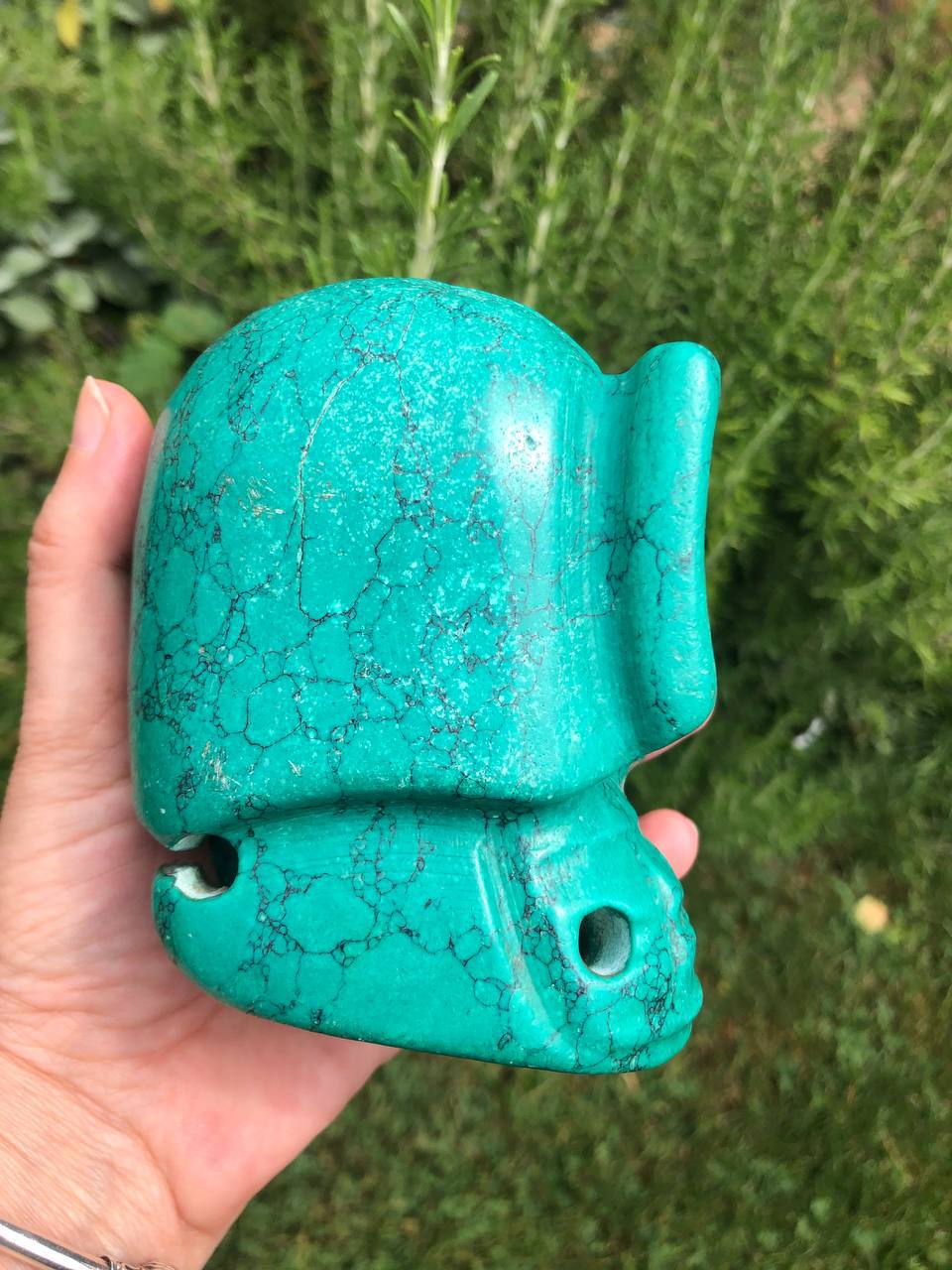 Crâne de cristal en howlite teintée