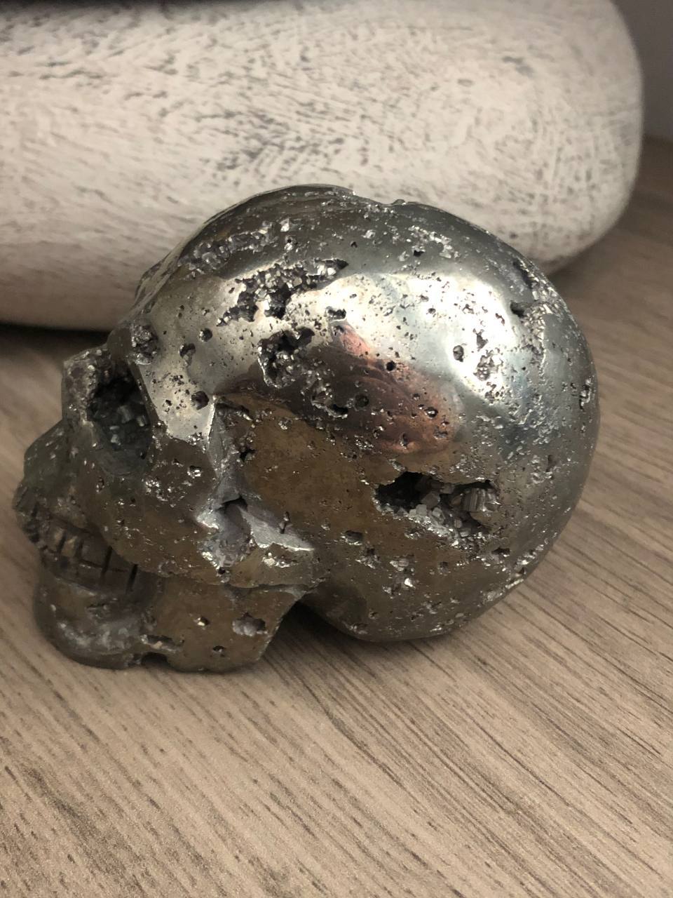 Crâne de cristal en pyrite