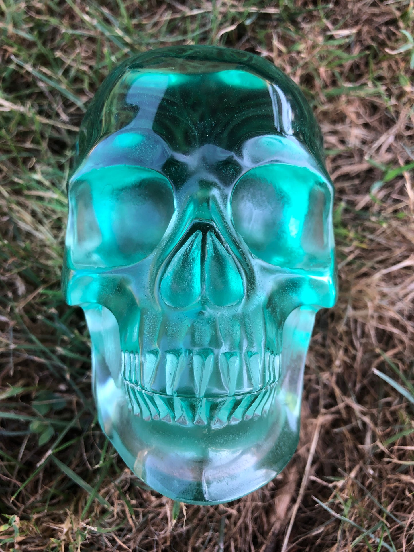 Crâne obsidienne verte