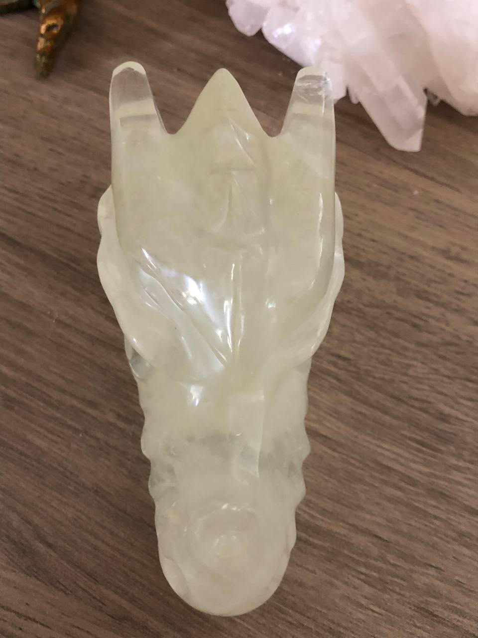 Crâne de dragon en citrine naturelle