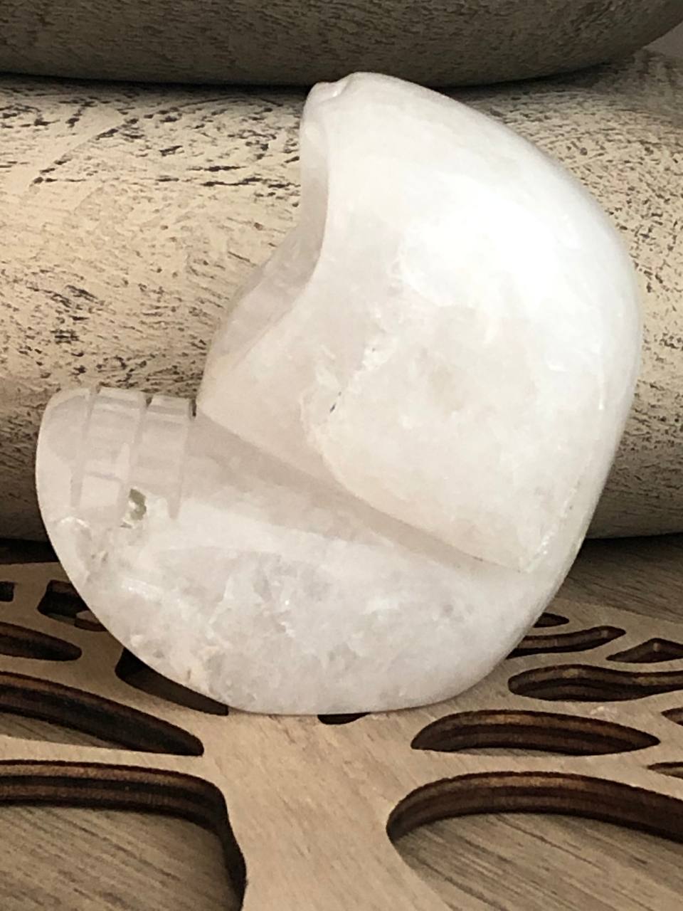 Crâne de cristal mongol en quartz arawali (n°1)