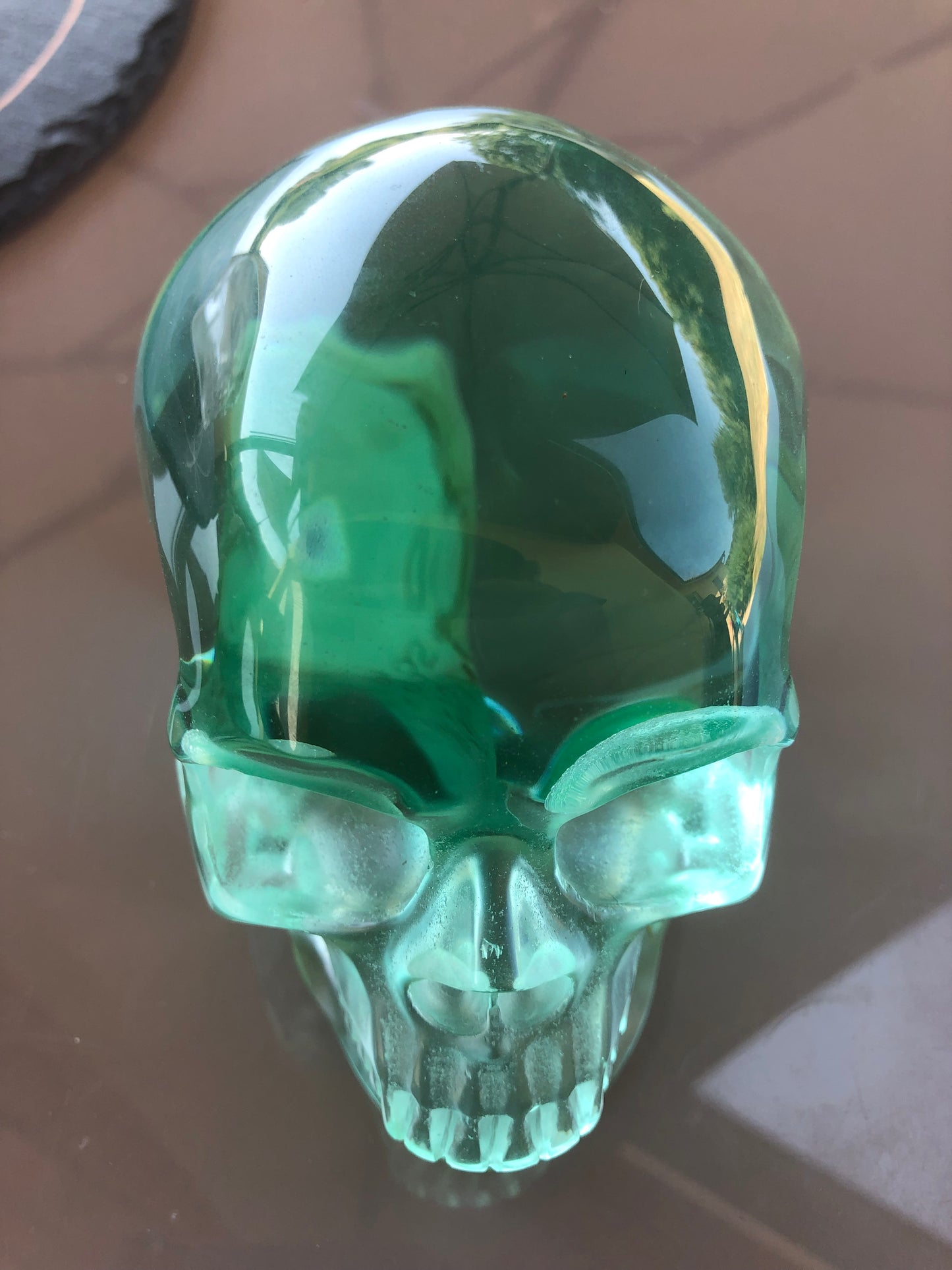 Crâne obsidienne verte