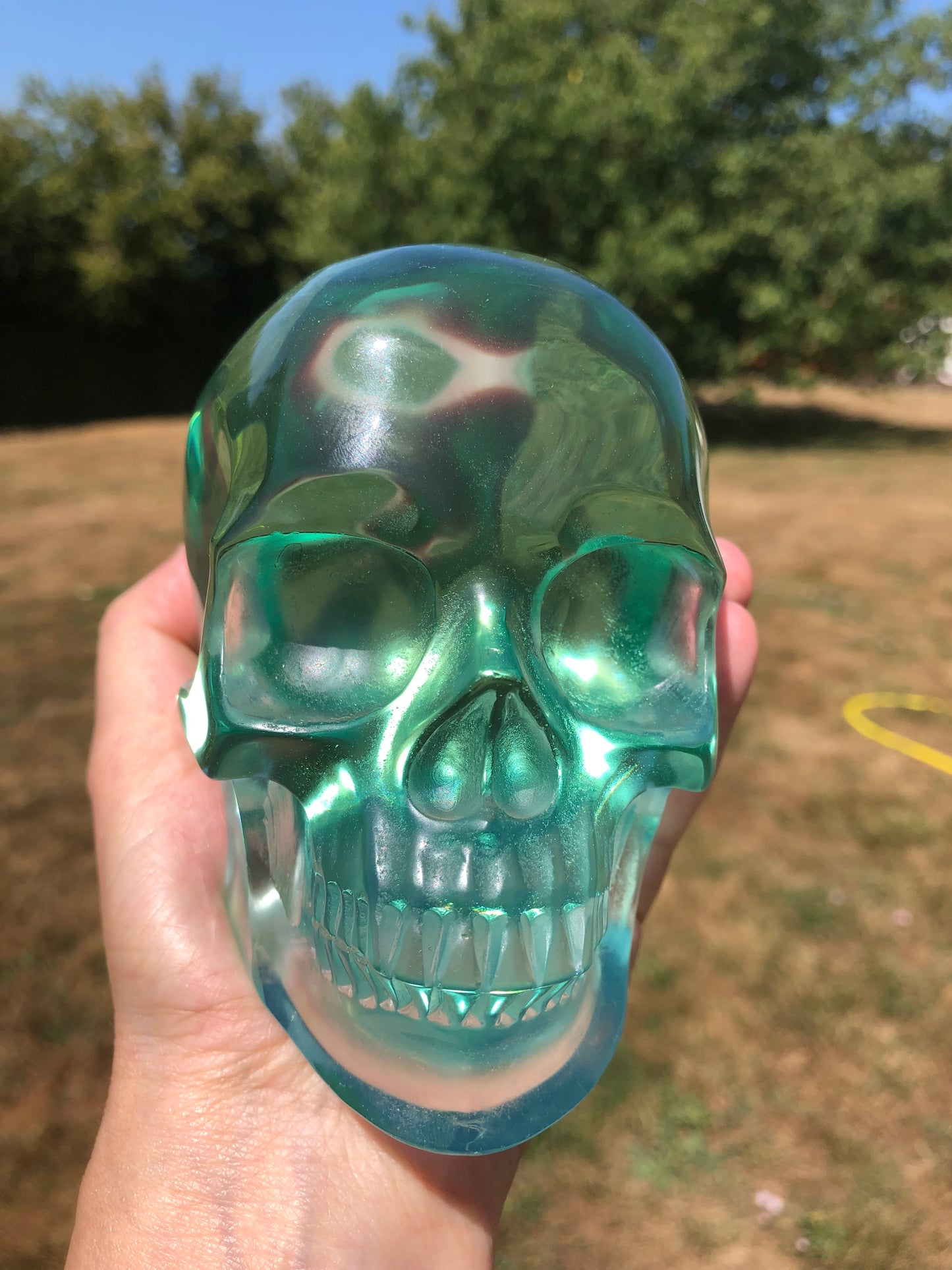Crâne obsidienne verte