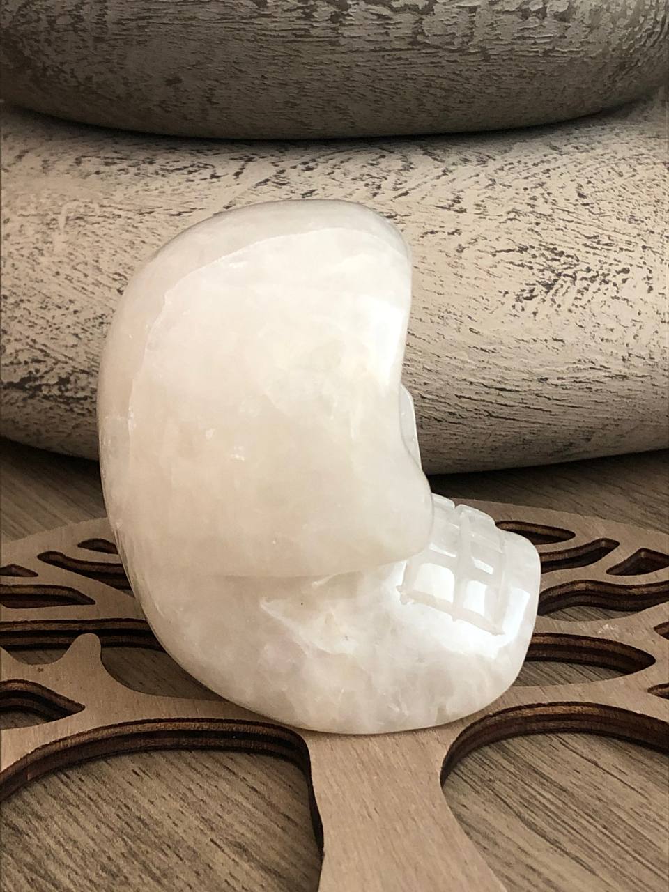 Crâne de cristal mongol en quartz arawali (n°3)