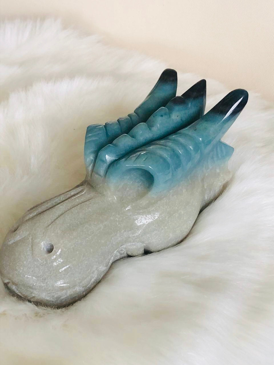 Crâne de cristal dragon en trolleite