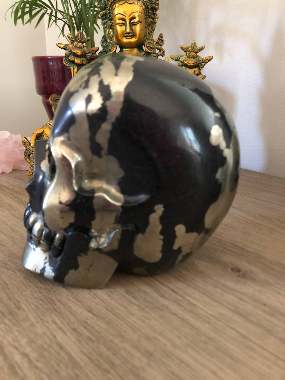 Crâne de cristal en pyrite