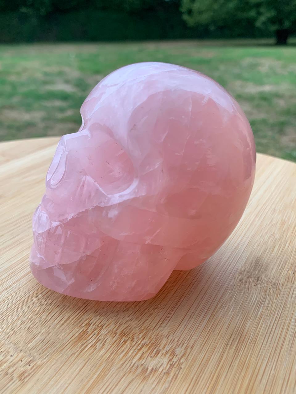 Crâne de cristal en quartz rose