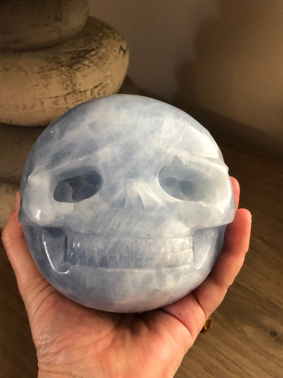 Crâne de cristal en Célestine