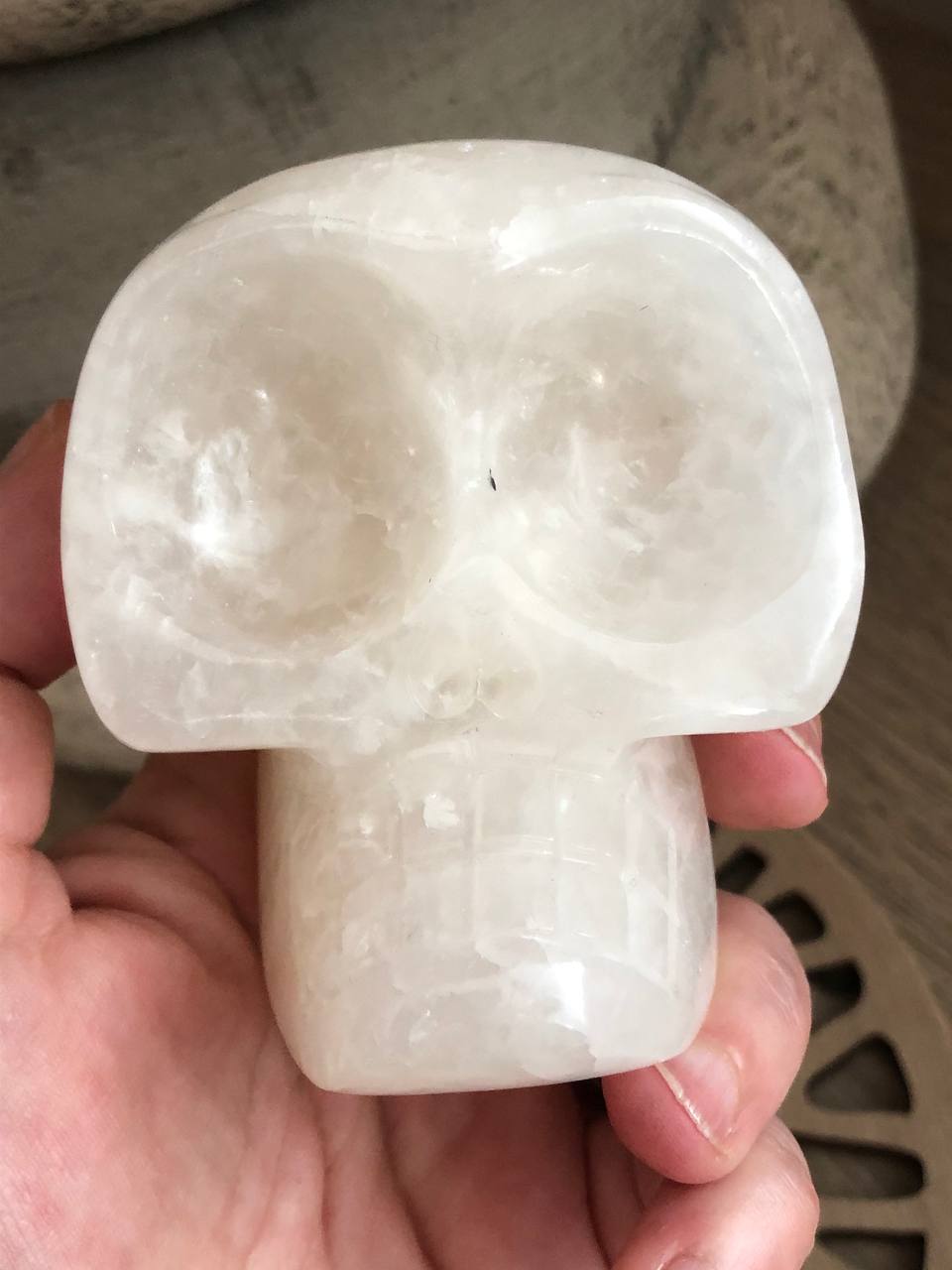 Crâne de cristal mongol en quartz arawali (n°6)