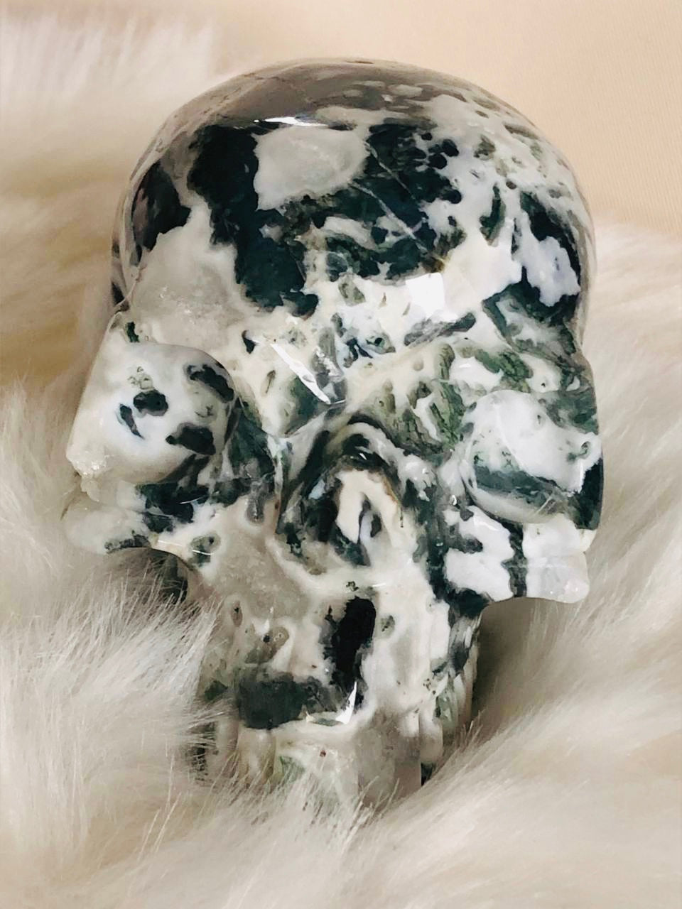 Crâne de cristal en agate arbre