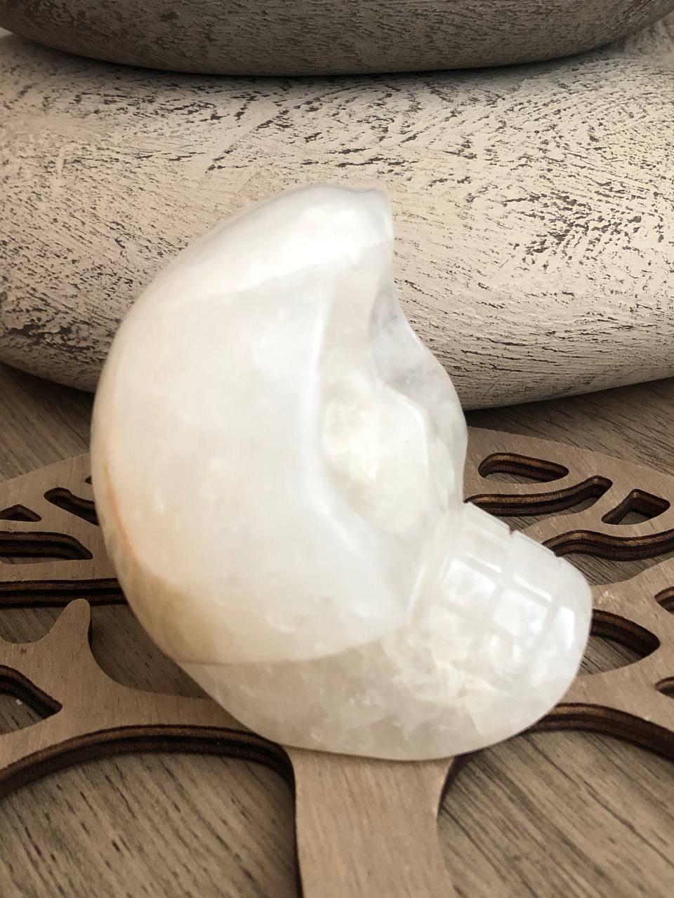 Crâne de cristal mongol en quartz arawali (n°6)