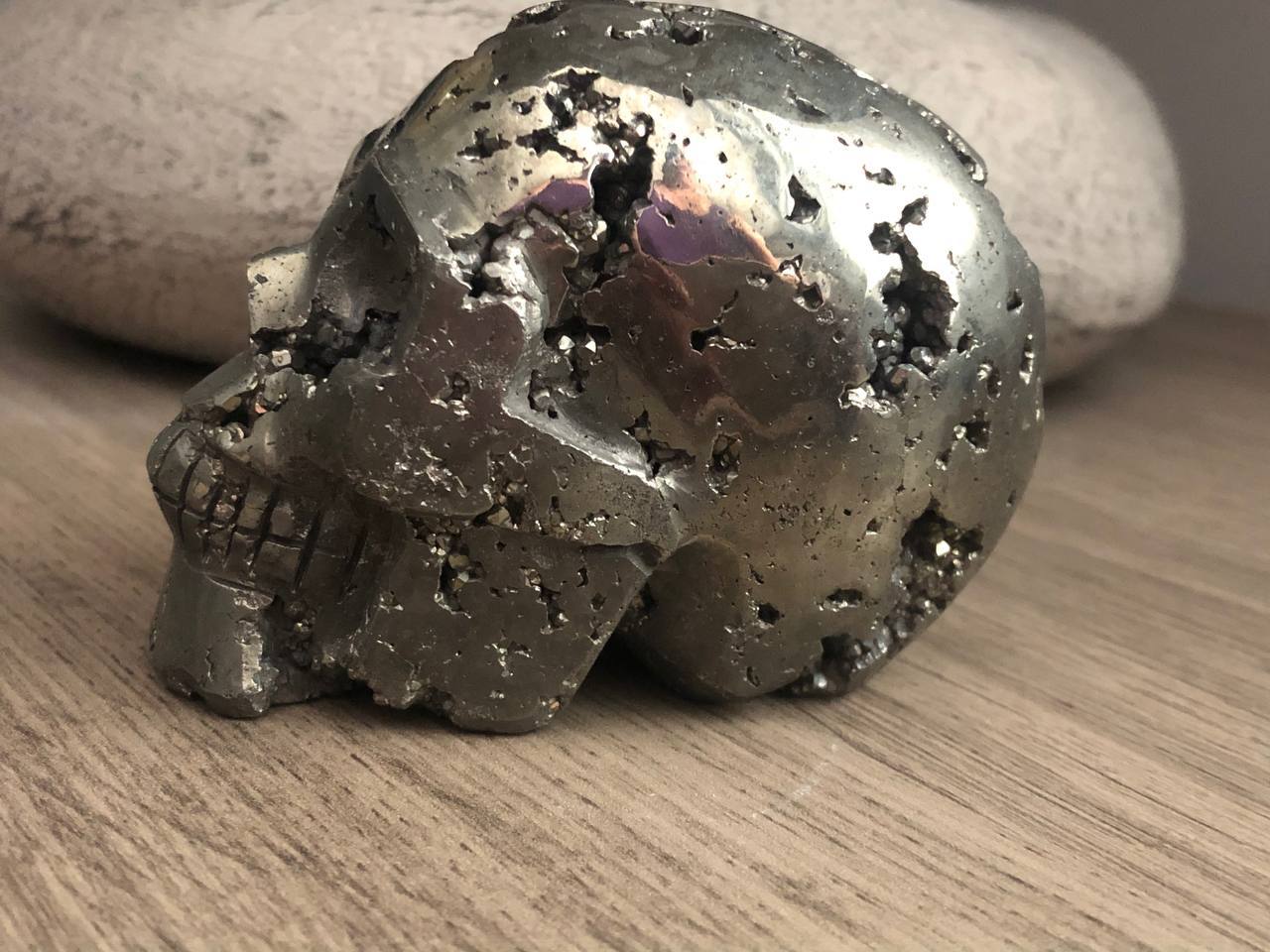 Crâne de cristal en pyrite