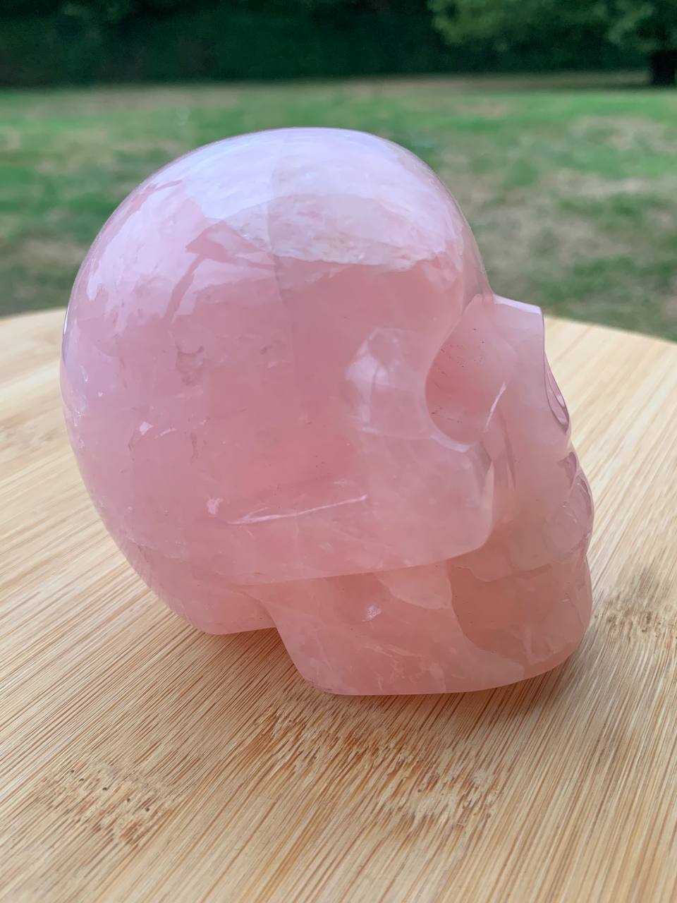Crâne de cristal en quartz rose