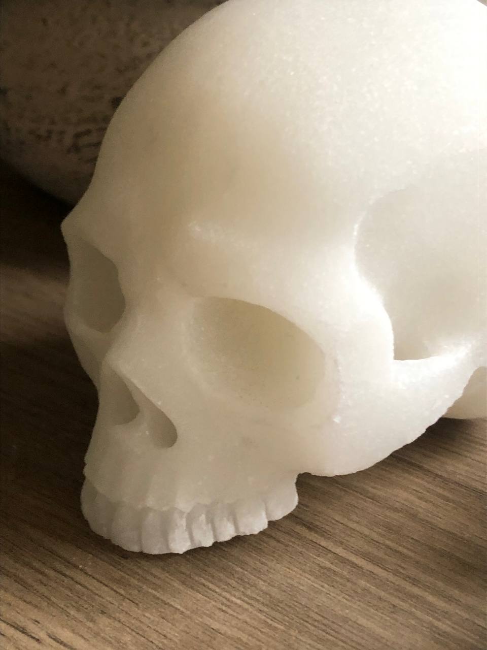Crâne de cristal en jade blanc - mâchoire détachable