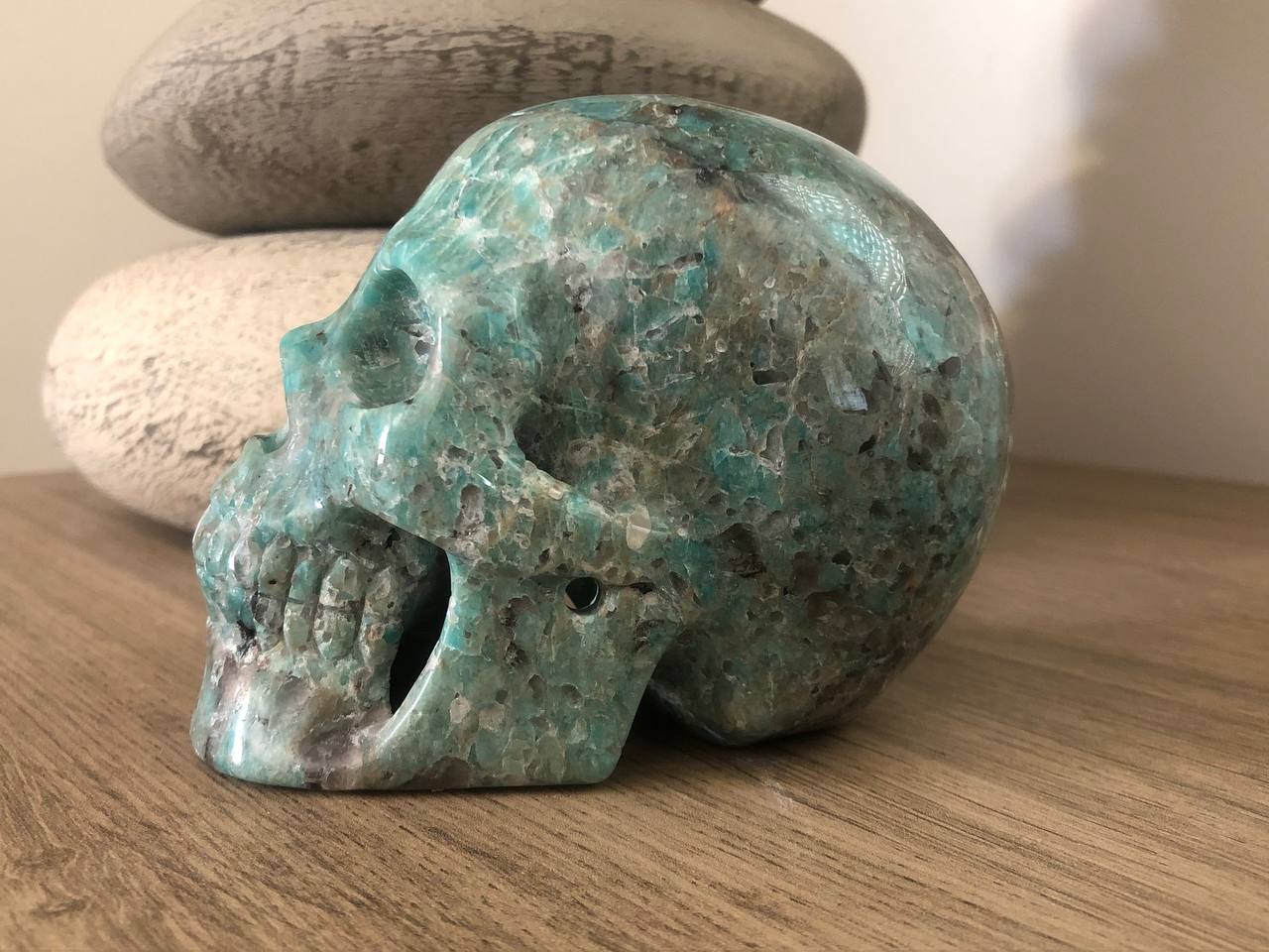 Crâne de cristal en amazonite