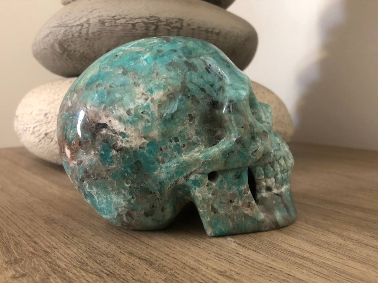 Crâne de cristal en amazonite