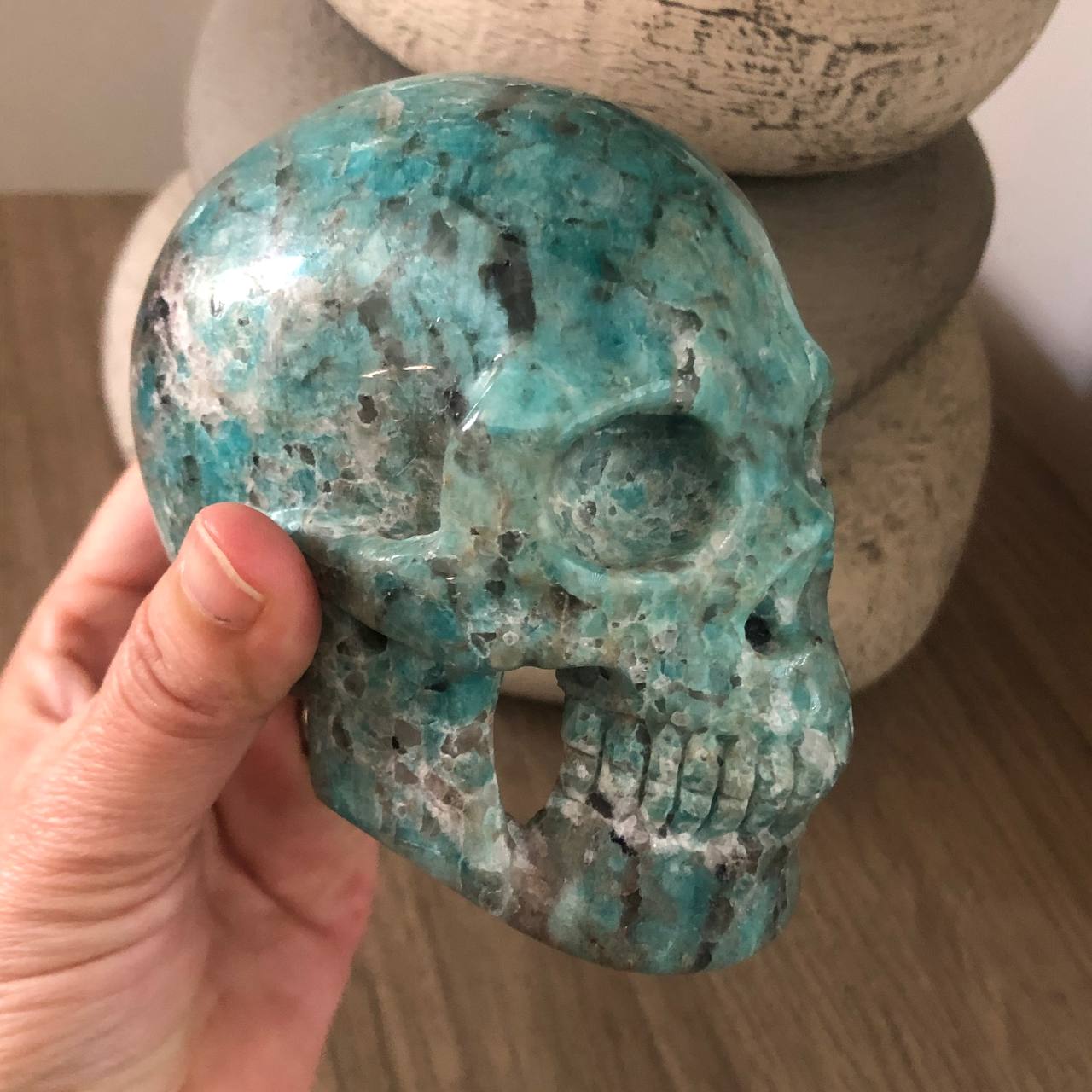 Crâne de cristal en amazonite