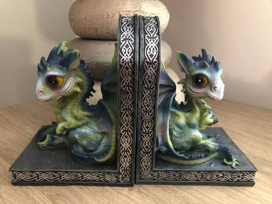 Serre livre avec 2 dragons