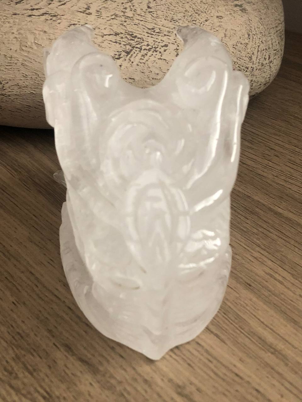 Crâne de dragon en cristal de roche
