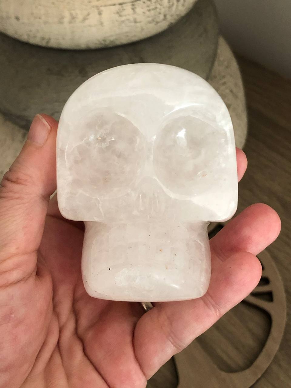 Crâne de cristal mongol en quartz arawali (n°8)