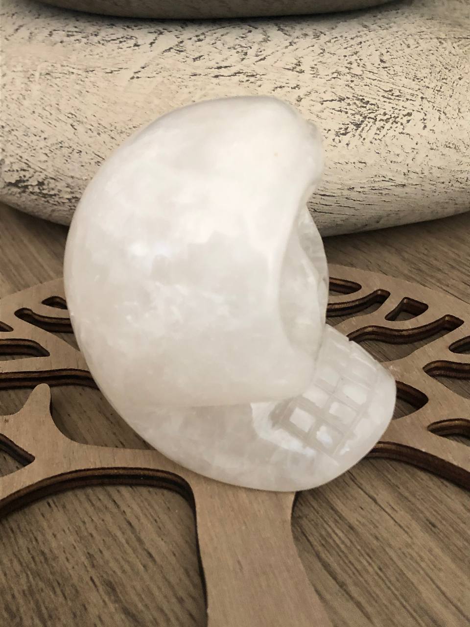 Crâne de cristal mongol en quartz arawali (n°11)