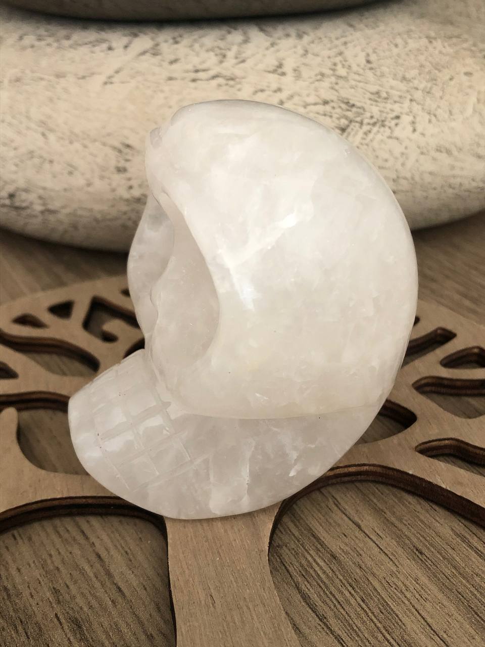 Crâne de cristal mongol en quartz arawali (n°11)