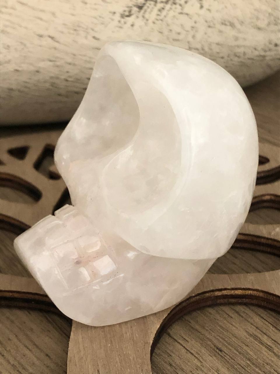 Crâne de cristal mongol en quartz arawali (n°12)