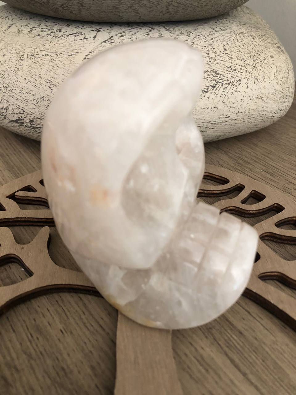 Crâne de cristal mongol en quartz arawali (n°15)