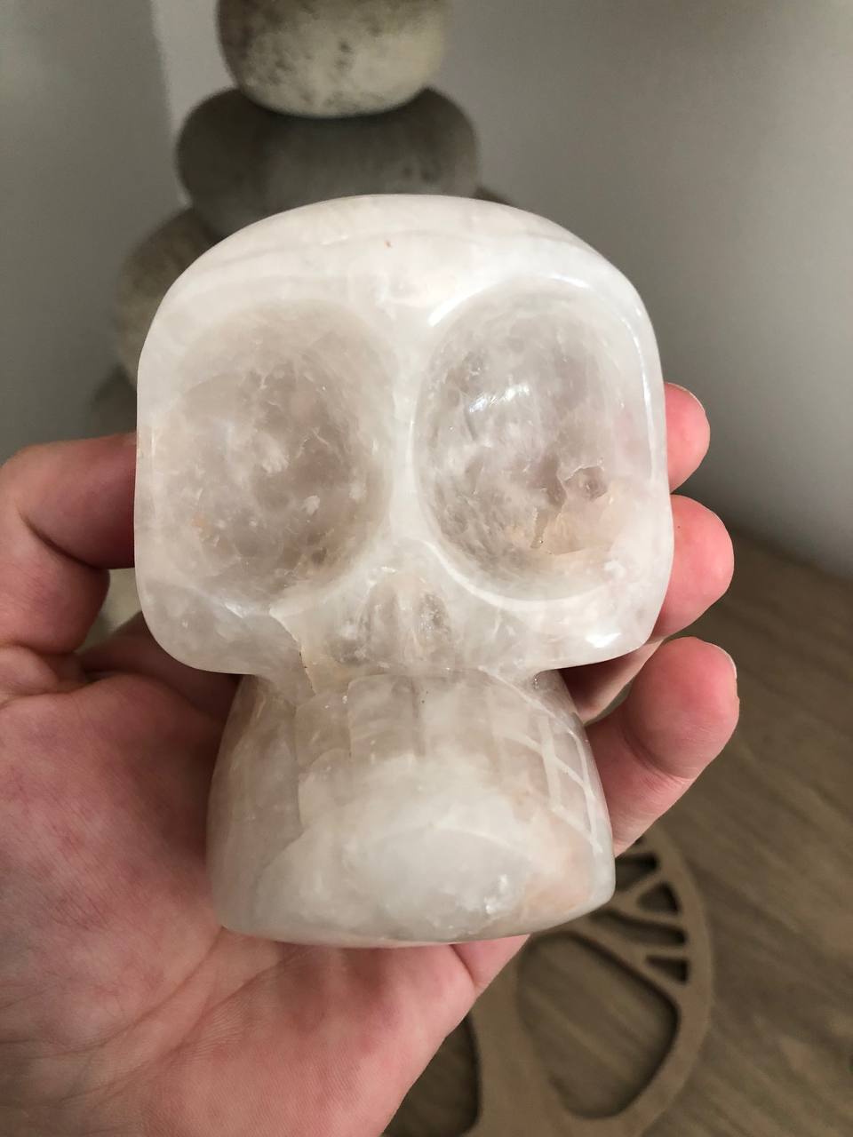 Crâne de cristal mongol en quartz arawali (n°15)
