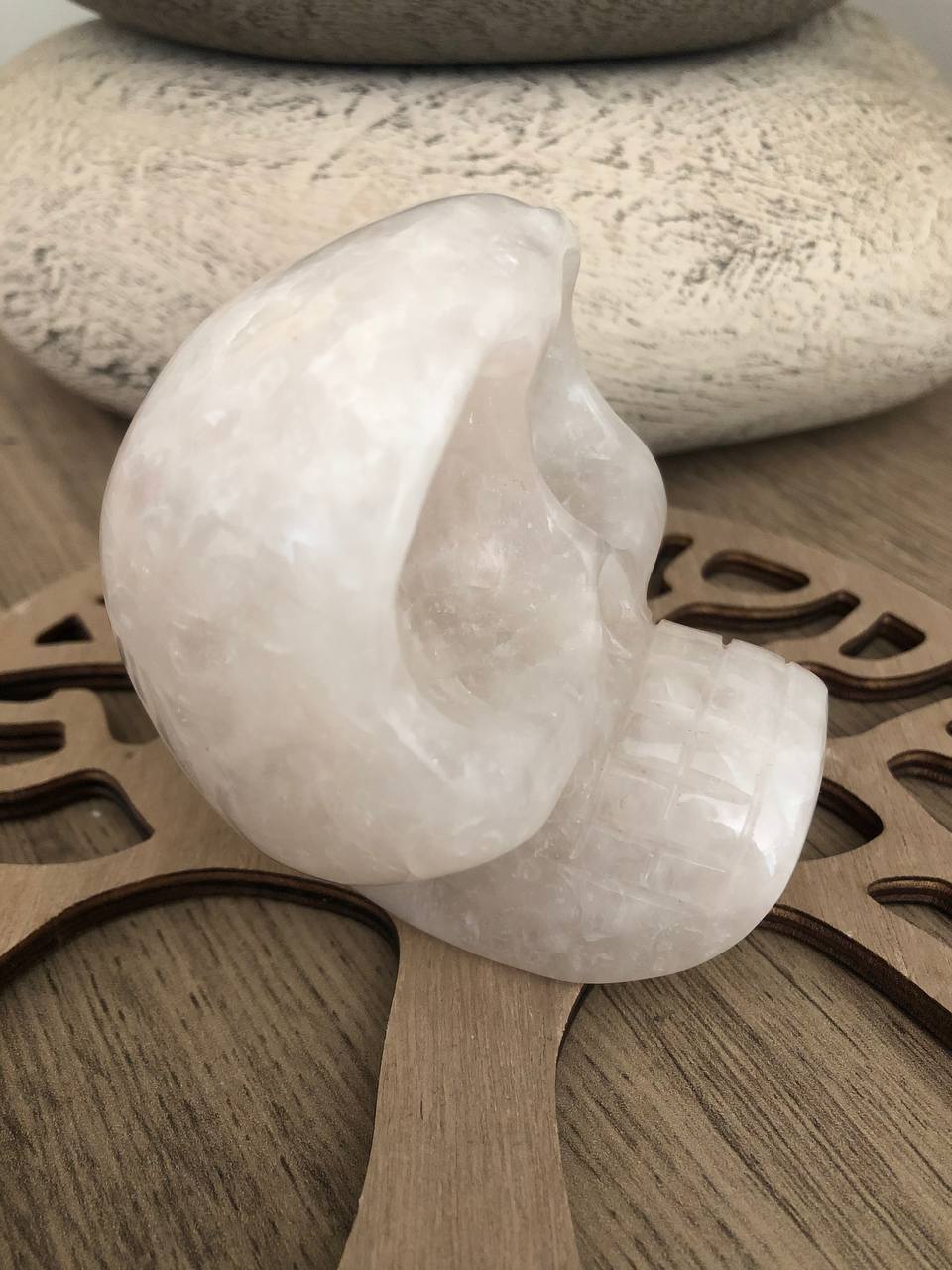 Crâne de cristal mongol en quartz arawali (n°17)
