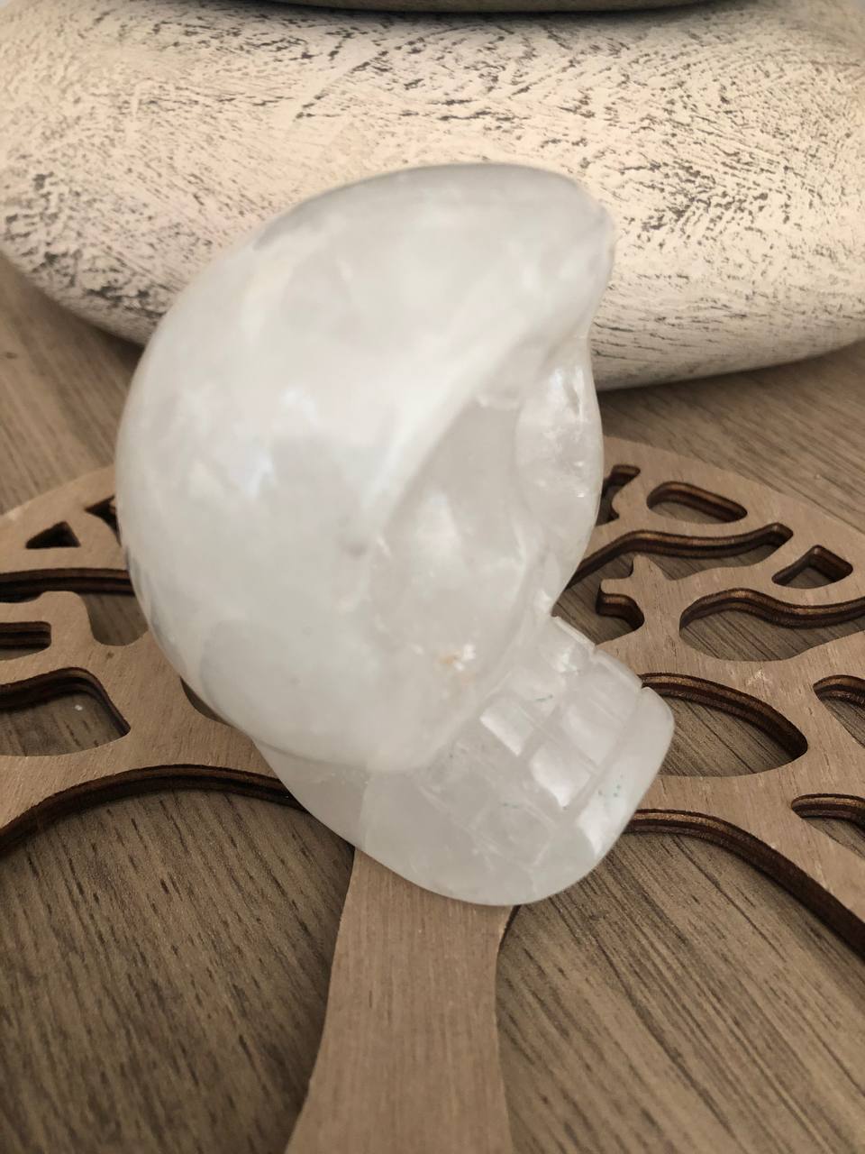 Crâne de cristal mongol en quartz arawali (n°18)