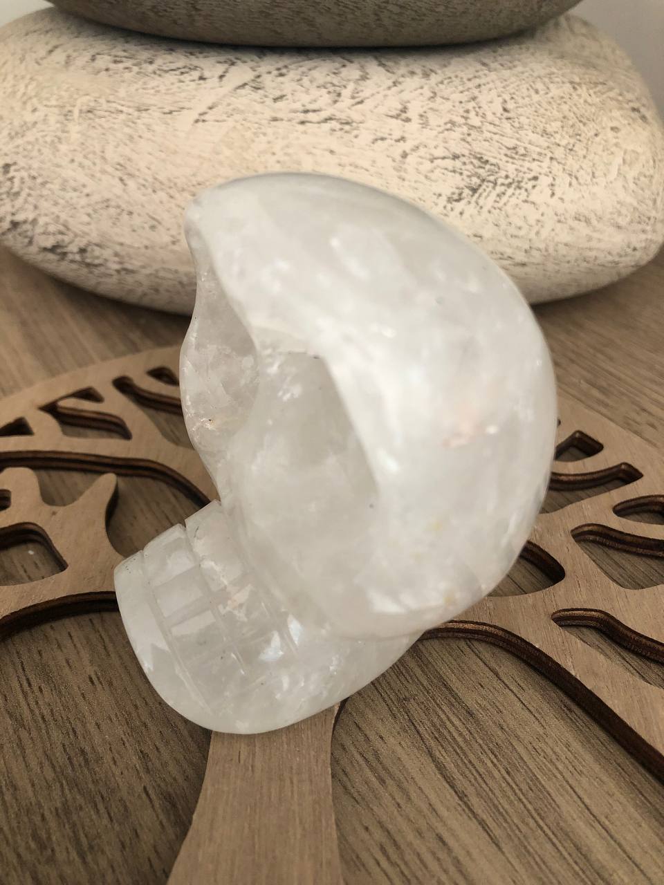 Crâne de cristal mongol en quartz arawali (n°18)