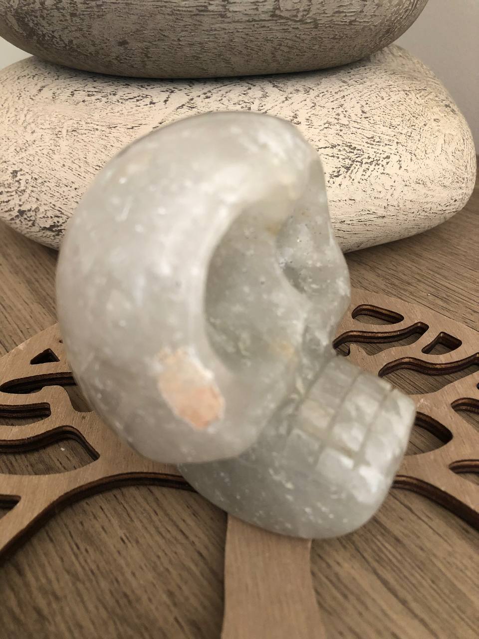 Crâne de cristal mongol en quartz arawali (n°19)