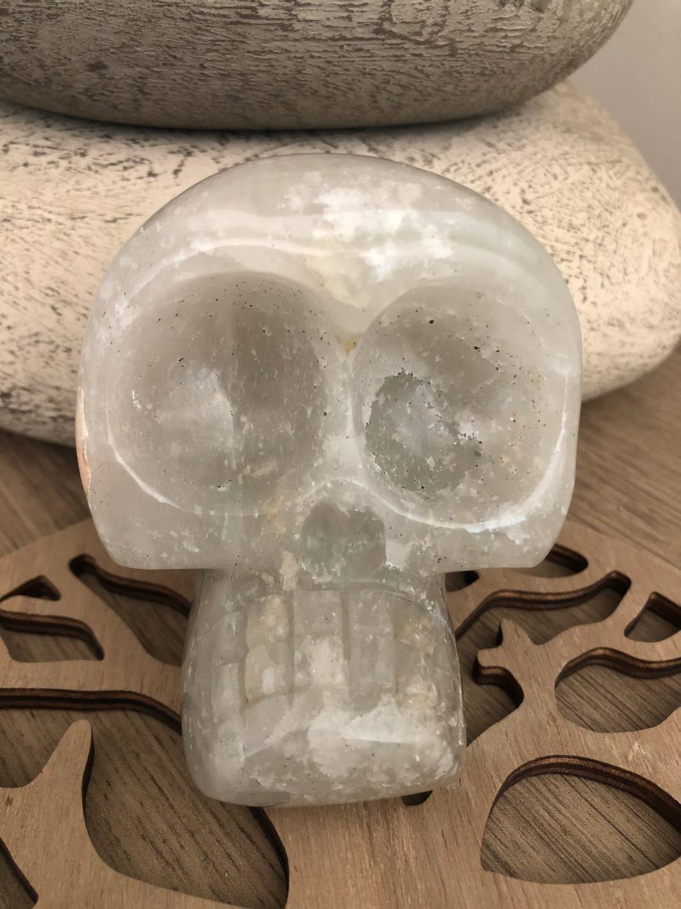 Crâne de cristal mongol en quartz arawali (n°19)