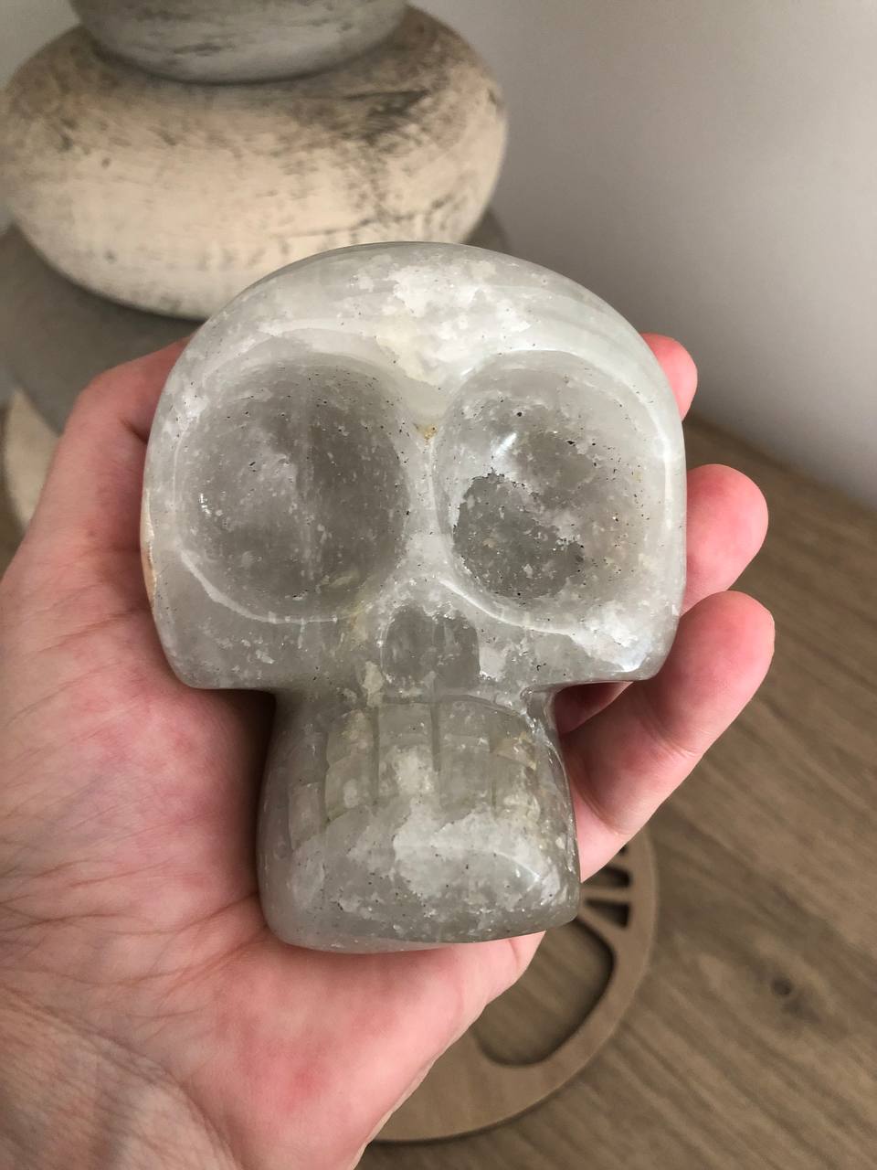 Crâne de cristal mongol en quartz arawali (n°19)