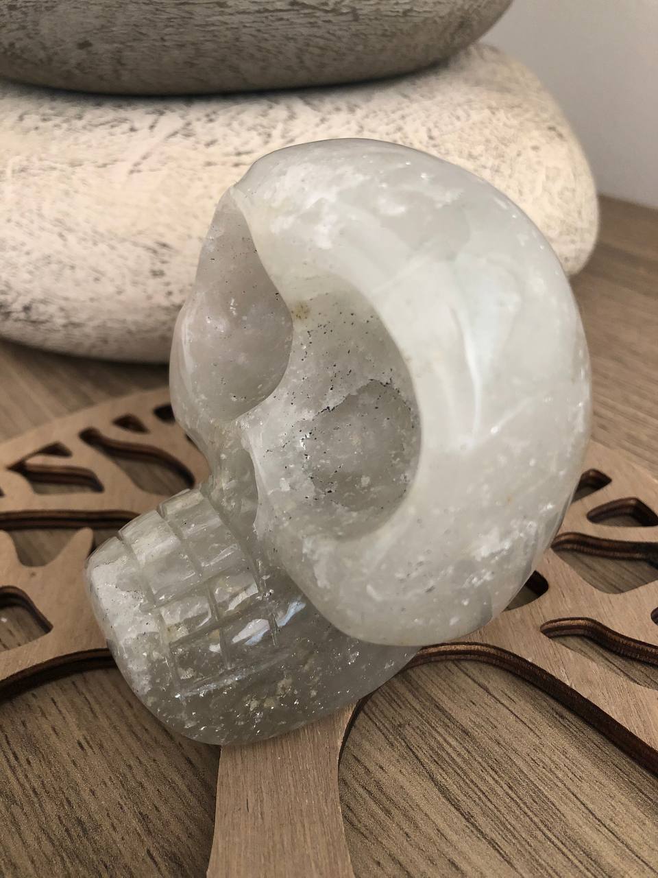 Crâne de cristal mongol en quartz arawali (n°19)